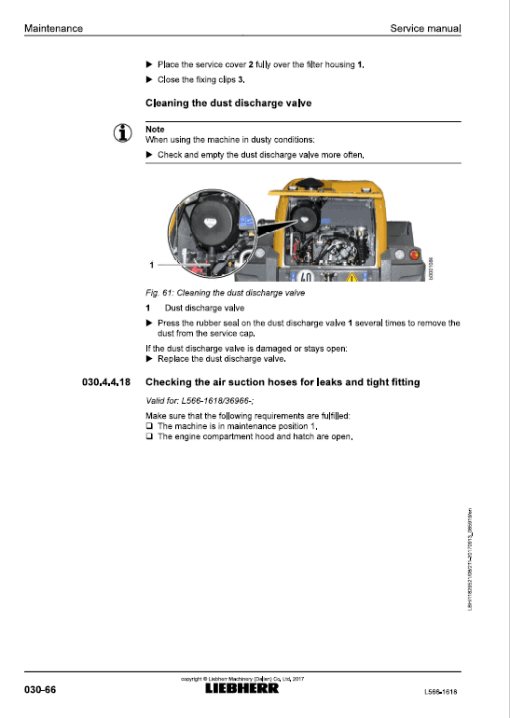 Liebherr L566 Type 1618 Wheel Loader Service Manual - Image 2