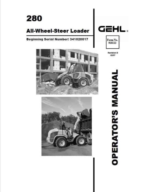 Gehl 280 Wheel Steer Loader Repair Service Manual - Image 2