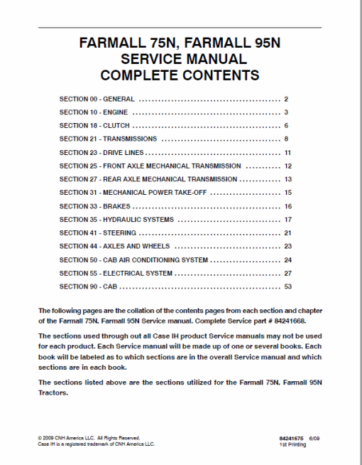 Case  Farmall 75N, 85N, 95N, 105N, 105V Tractor Service Manual - Image 2