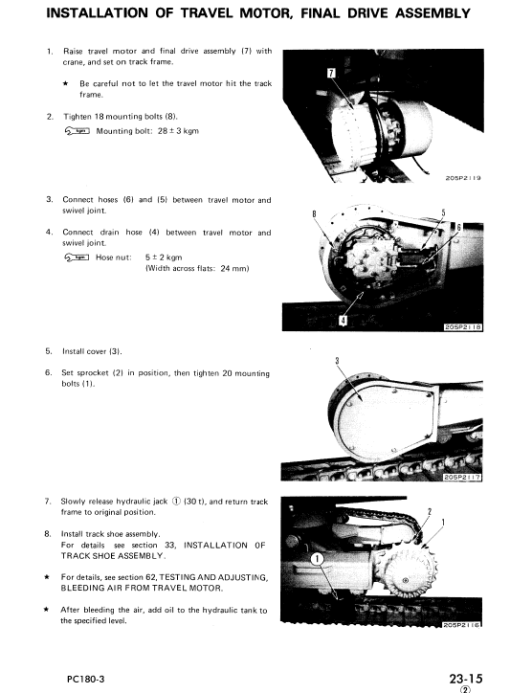 Komatsu PC180LC-3, PC180LLC-3, PC180NLC-3 Excavator Manual - Image 2