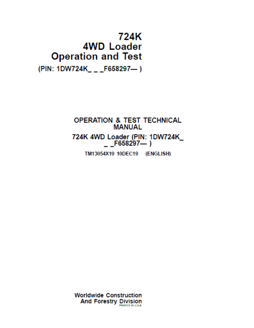 John Deere 724K 4WD Loader Technical Manual (S.N. after F658297 - ) - Image 2