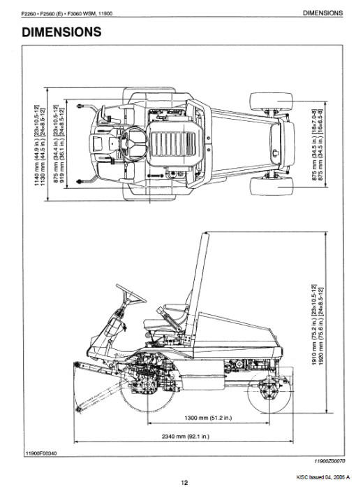 Kubota F2260, F2560, F2560E, F3060, F3560 Front Mower Workshop Service Manual - Image 2