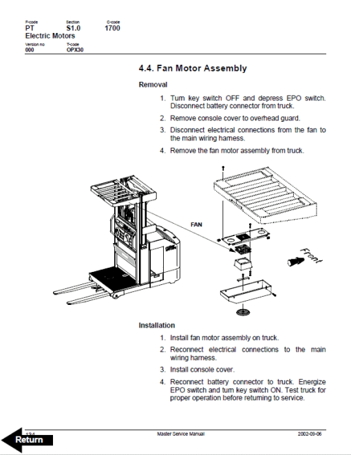 BT Prime Mover OPX30 Order Picker Repair Service Manual - Image 2