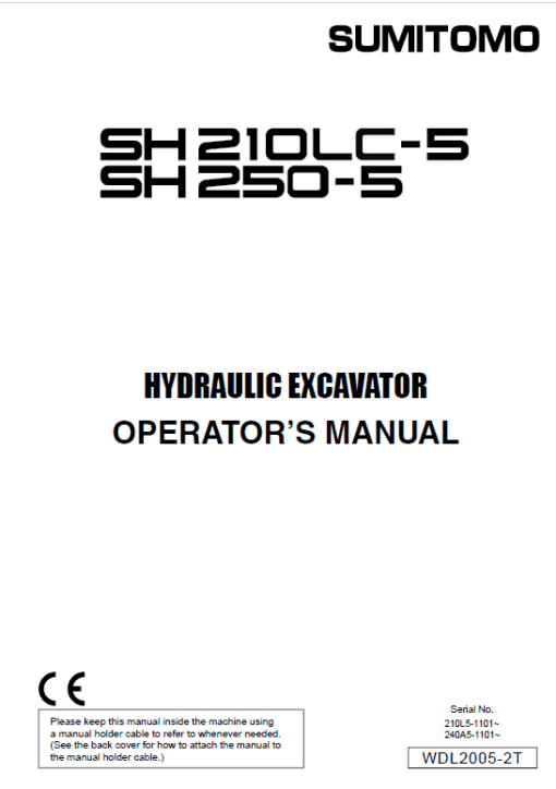 Sumitomo SH210LC-5 Hydraulic Excavator Repair Service Manual - Image 2