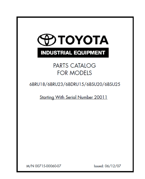 Toyota 6BRU18, 6BRU23, 6BDRU15, 6BSU20, 6BSU25 Electric Forklift Repair Manual - Image 2