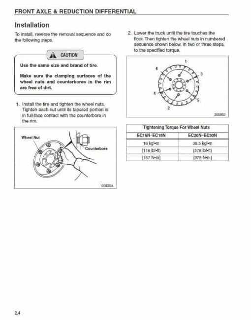 CAT EC15N, EC18N, EC20N Forklift Lift Truck Service Manual - Image 2