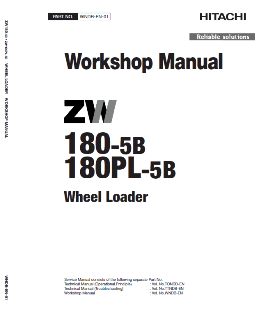 Hitachi ZW180-5A, ZW180-5B Wheel Loader Service Repair Manual - Image 4