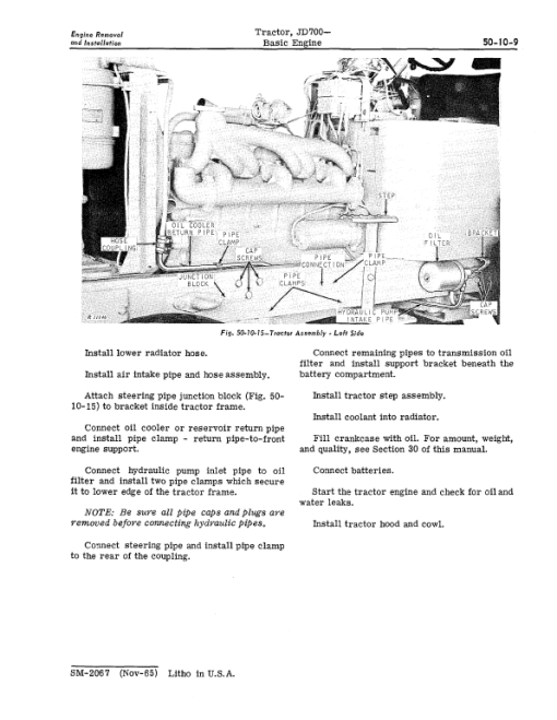 John Deere JD 700 Tractor Repair Technical Manual SM2067 - Image 2