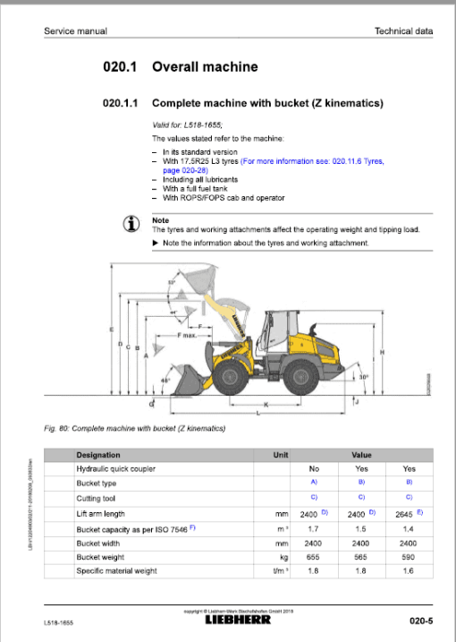 Liebherr L518 Type 1655 Wheel Loader Service Manual - Image 2