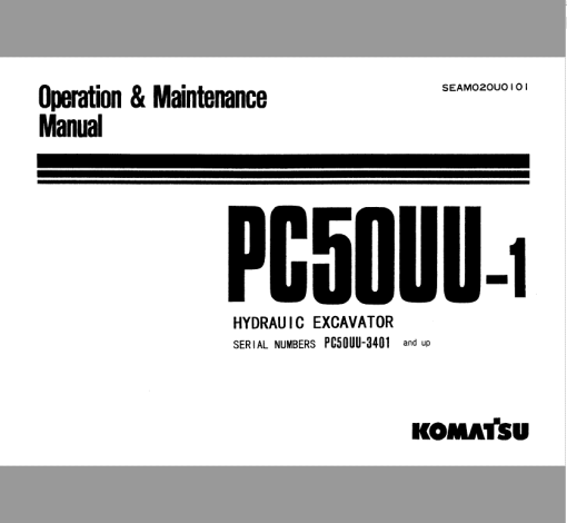 Komatsu PC50UU-1 Excavator Repair Service Manual - Image 2