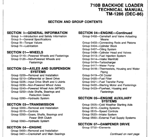 John Deere 710B Backhoe Loader Repair Technical Manual (TM1286) - Image 3