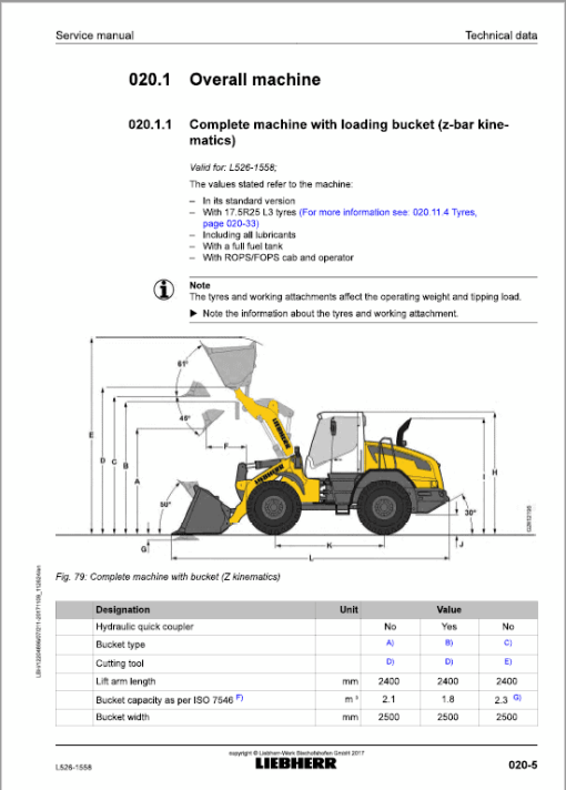 Liebherr L526 Type 1558 Wheel Loader Service Manual - Image 2