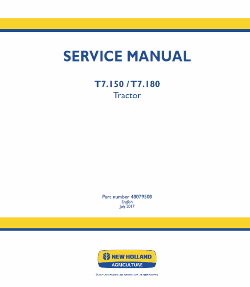 New Holland T7.140, T7.150, T7.165, T7.180 Tractor Service Manual - Image 2