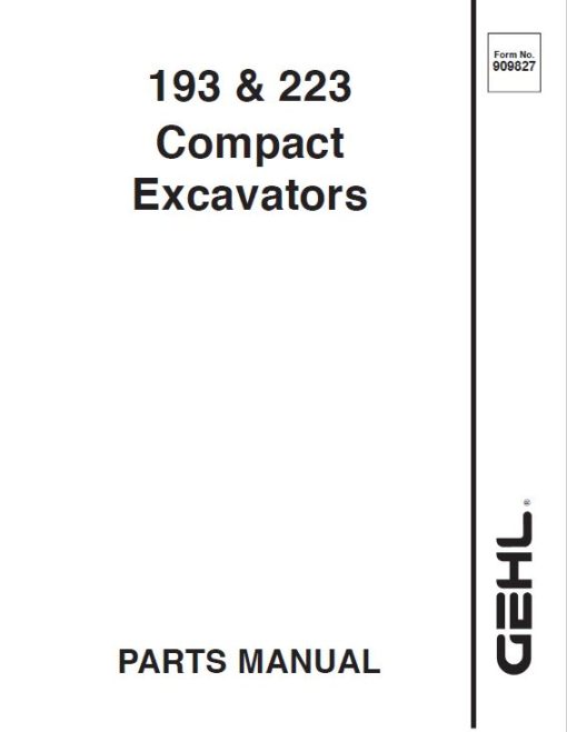 Gehl GE 153, GE 193, GE 223 Excavator Repair Service Manual - Image 4