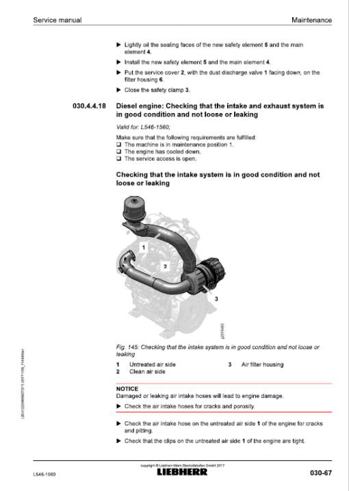 Liebherr L546 Type 1560 Wheel Loader Service Manual - Image 2