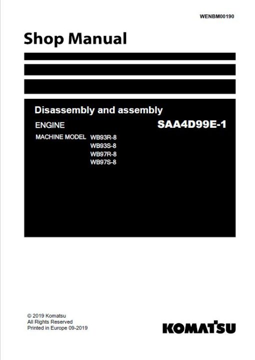 Komatsu WB93R-8 Backhoe Loader Repair Service Manual - Image 2