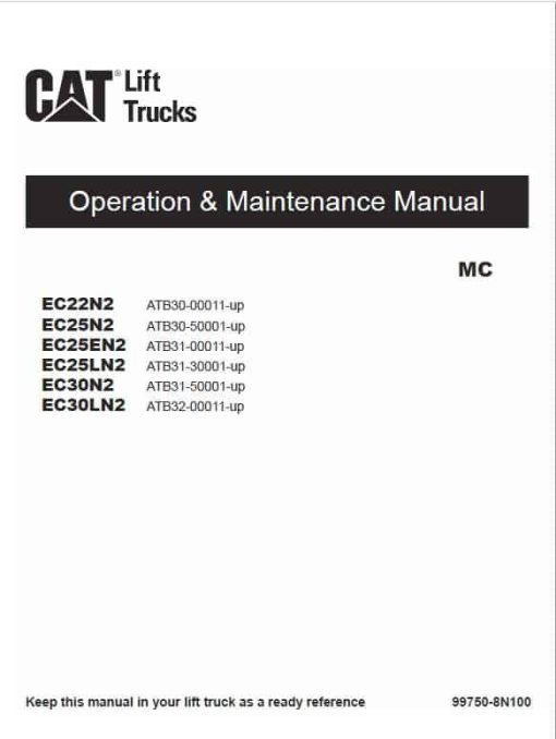 CAT EC22N2, EC30N2, EC30LN2 Forklift Lift Truck Service Manual - Image 2