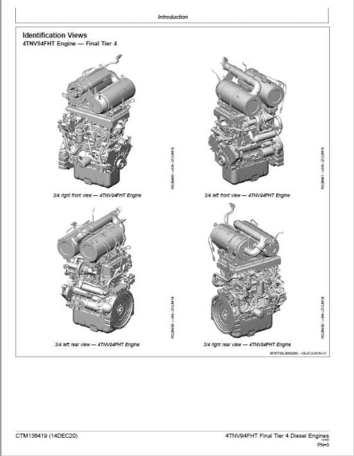 John Deere 4TNV94FHT Diesel Engine Tier 4 Component Technical Manual (CTM136419) - Image 2