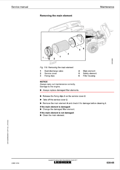 Liebherr L580 Type 1414 Wheel Loader Service Manual - Image 2