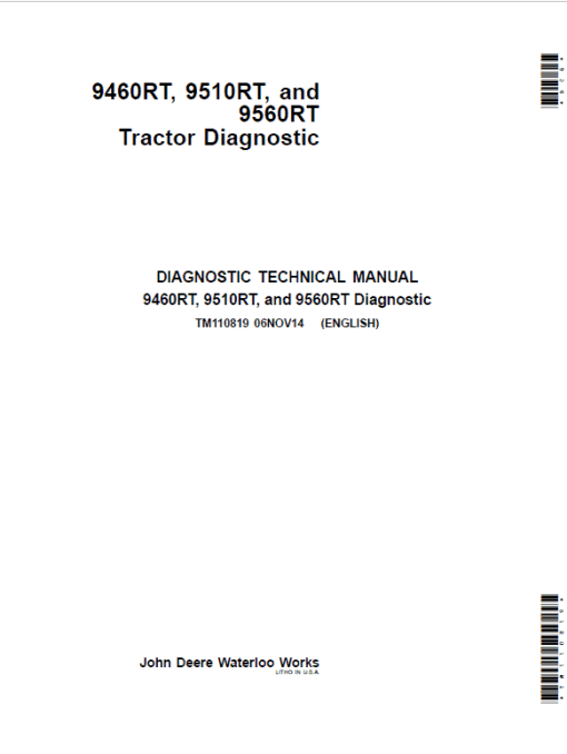 John Deere 9460RT, 9560RT, 9560RT Tractors Repair Technical Manual - Image 2