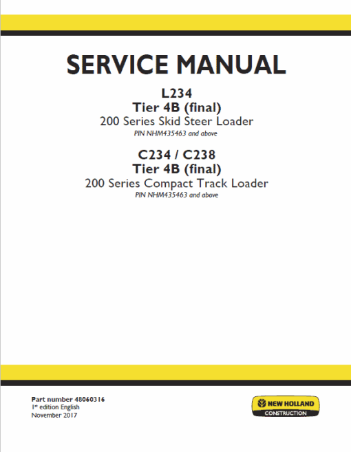 New Holland L234, C234 SkidSteer Loader Service Manual - Image 2