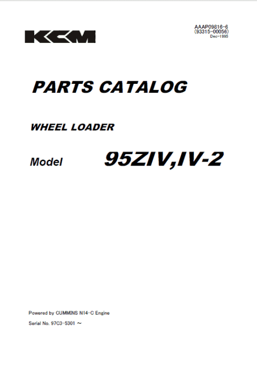 Kawasaki 95ZIV Wheel Loader Repair Service Manual - Image 2