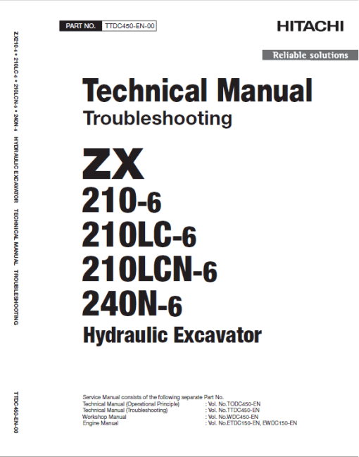 Hitachi ZX210-6, ZX210LC-6, ZX240N-6 Excavator Service Repair Manual - Image 2