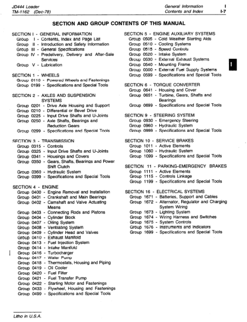 John Deere 444 Loader Repair Technical Manual (TM1162 and TM3202) - Image 3