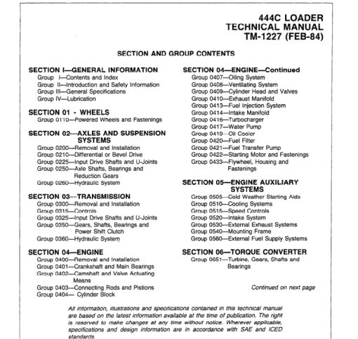 John Deere 444C Loader Repair Technical Manual (TM1227) - Image 3