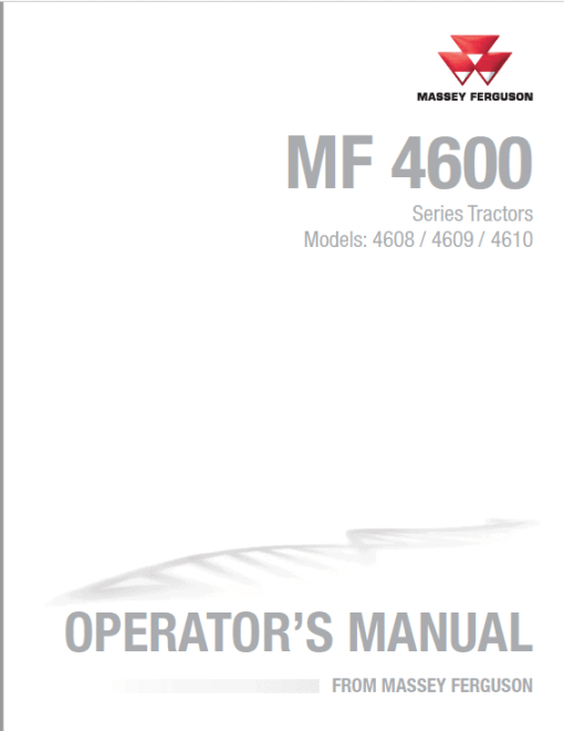 Massey Ferguson 4608, 4609, 4610 Tractors Service Workshop Manual - Image 2