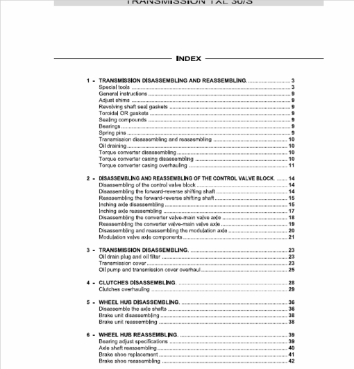 Om Pimespo Transmission TXL 30/S Workshop Manual - Image 4