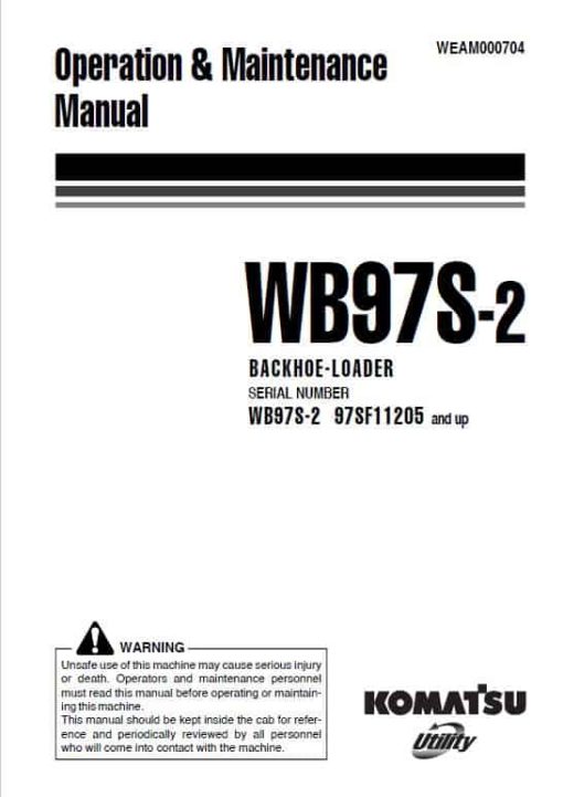 Komatsu WB97S-2 Backhoe Loader Repair Service Manual - Image 2