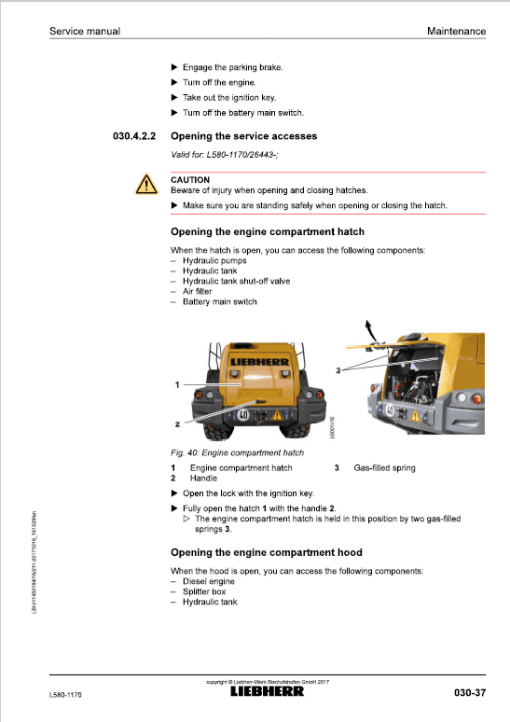 Liebherr L580 Type 1170 Wheel Loader Service Manual - Image 2