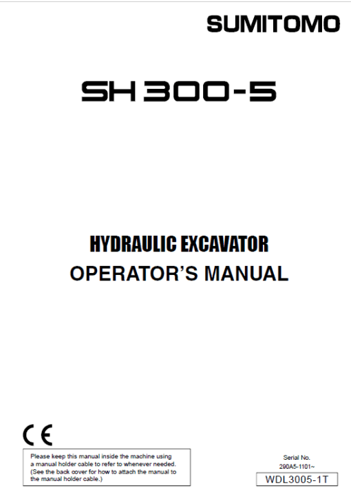 Sumitomo SH300-5 Hydraulic Excavator Repair Service Manual - Image 4