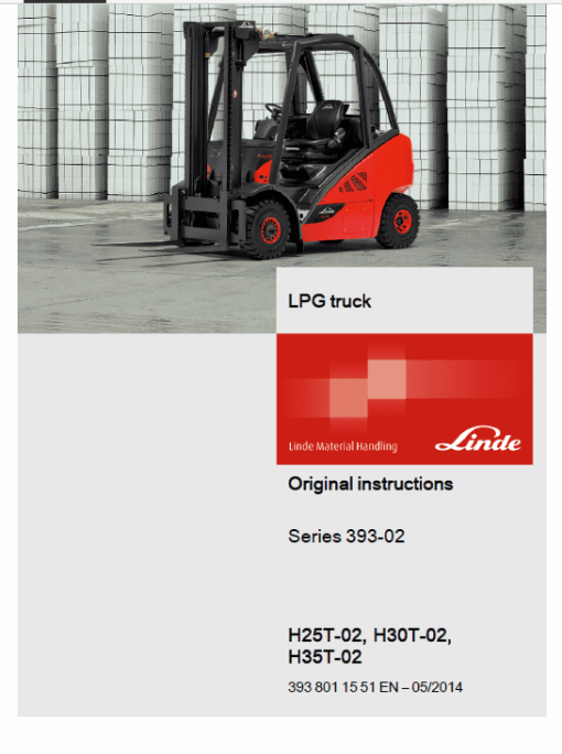 Linde Type 393 Forklift Truck H-Series: H25D-02, H30D-02, H35D-02 Repair Service Manual - Image 3