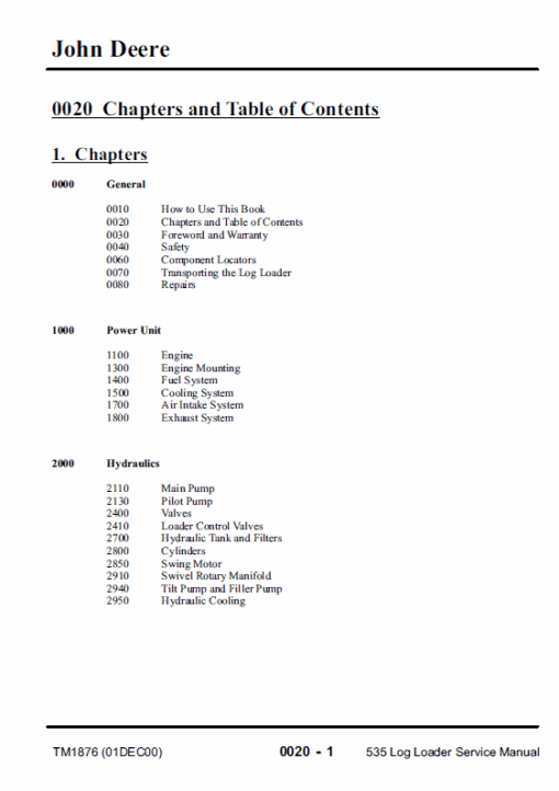 John Deere 535 Log Loader Repair Technical Manual (TM1876) - Image 3