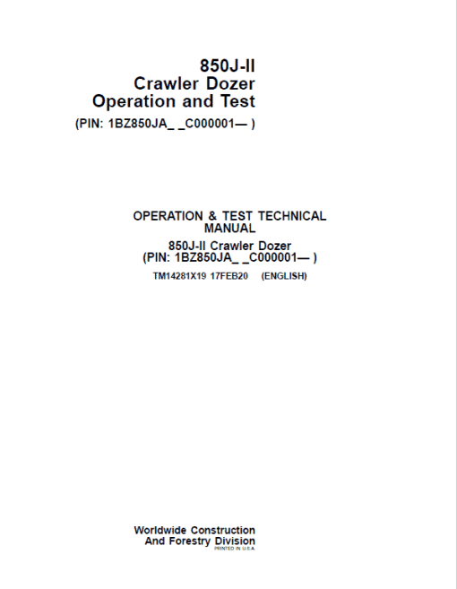 John Deere 850J-II Crawler Dozer Technical Manual (SN. from C000001) - Image 4