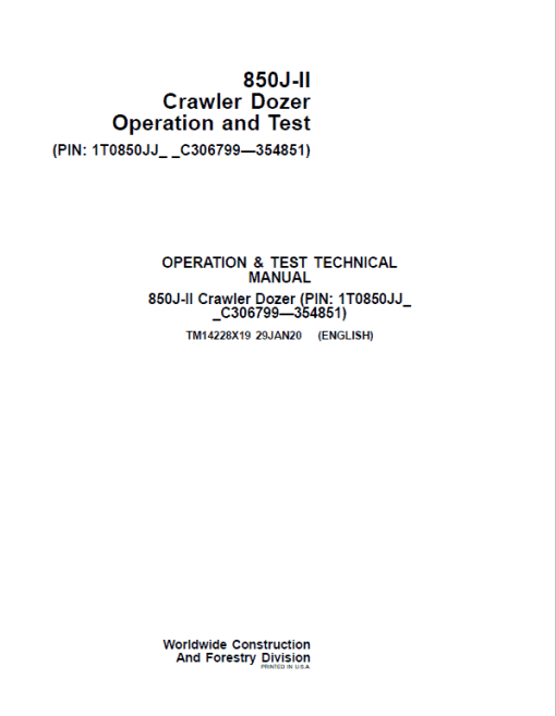 John Deere 850J-II Crawler Dozer Technical Manual (SN. from C306799 - C354851) - Image 4