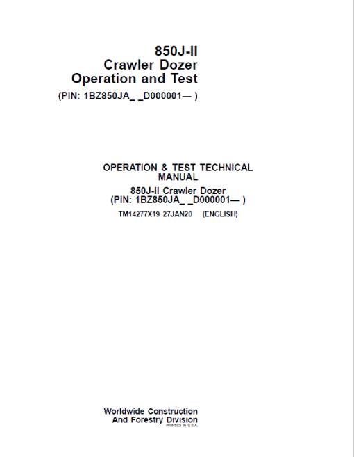 John Deere 850J-II Crawler Dozer Technical Manual (SN. from D000001) - Image 2