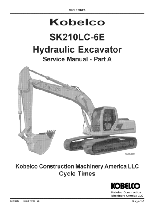 Kobelco SK210LC-6E Excavator Service Manual - Image 2