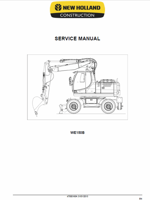 New Holland WE150B Wheeled Excavator Service Manual - Image 3