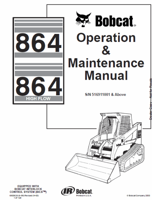 Bobcat 864 and 864H Skid-Steer Loader Service Manual - Image 2