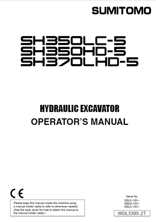 Sumitomo SH350LC-5, SH350HD-5, SH370LHD-5 Hydraulic Excavator Repair Service Manual - Image 4