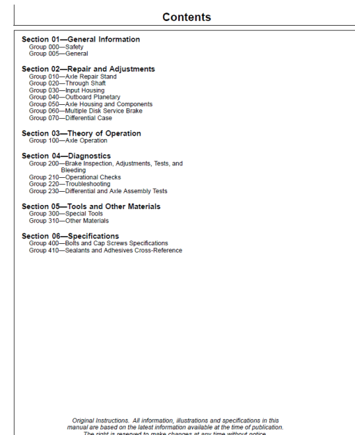 John Deere TeamMate V 1500 Series Outboard Planetary Axles Component Technical Manual (CTM115319) - Image 2