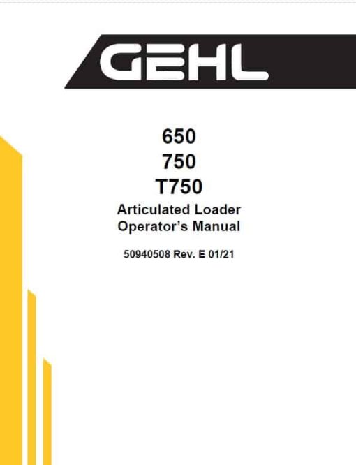 Gehl AL 650 Articulated Loader Repair Service Manual - Image 2