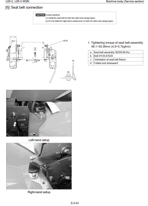 Kubota U20-3, U25-3 Excavator Workshop Manual - Image 2