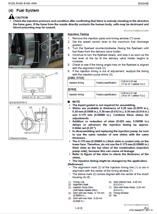 Kubota B1220, B1620, B1820 Tractor Workshop Manual - Image 2