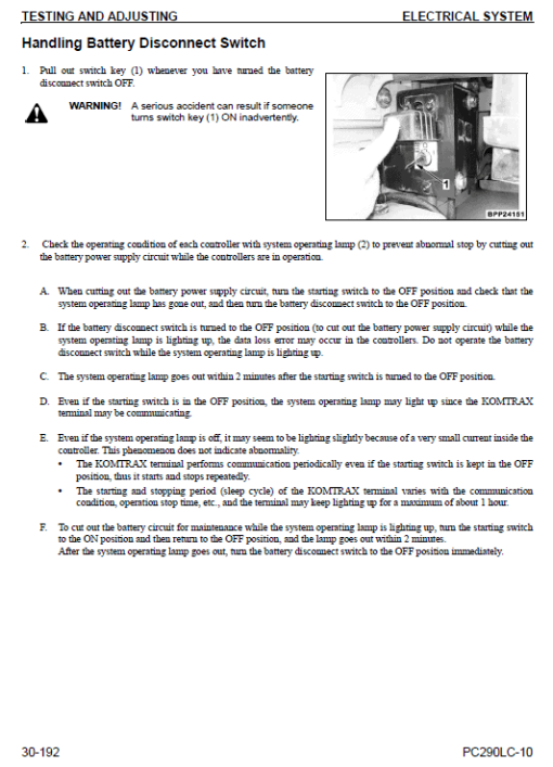 Komatsu PC290LC-10 Excavator Service Manual - Image 2