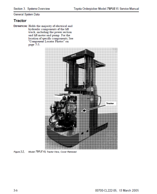 Toyota 7BPUE15 Order Picker Repair Service Manual - Image 2