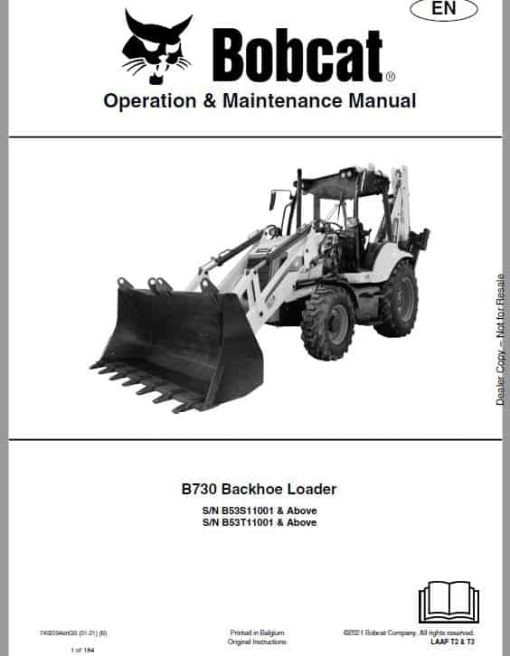 Bobcat B730 Loader Service Repair Manual - Image 2